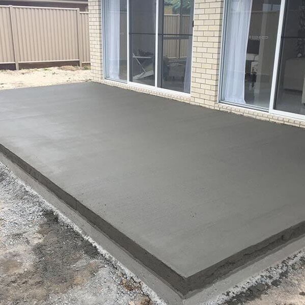 A  regular cement patio